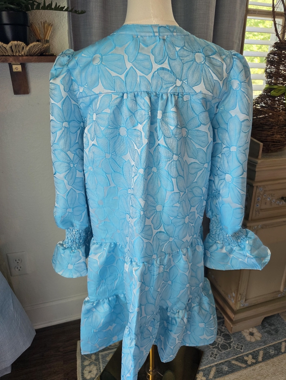 Tuckernuck Pomander Place Blue Daisy Jaquard Kenzo Dress - Picture 4 of 5